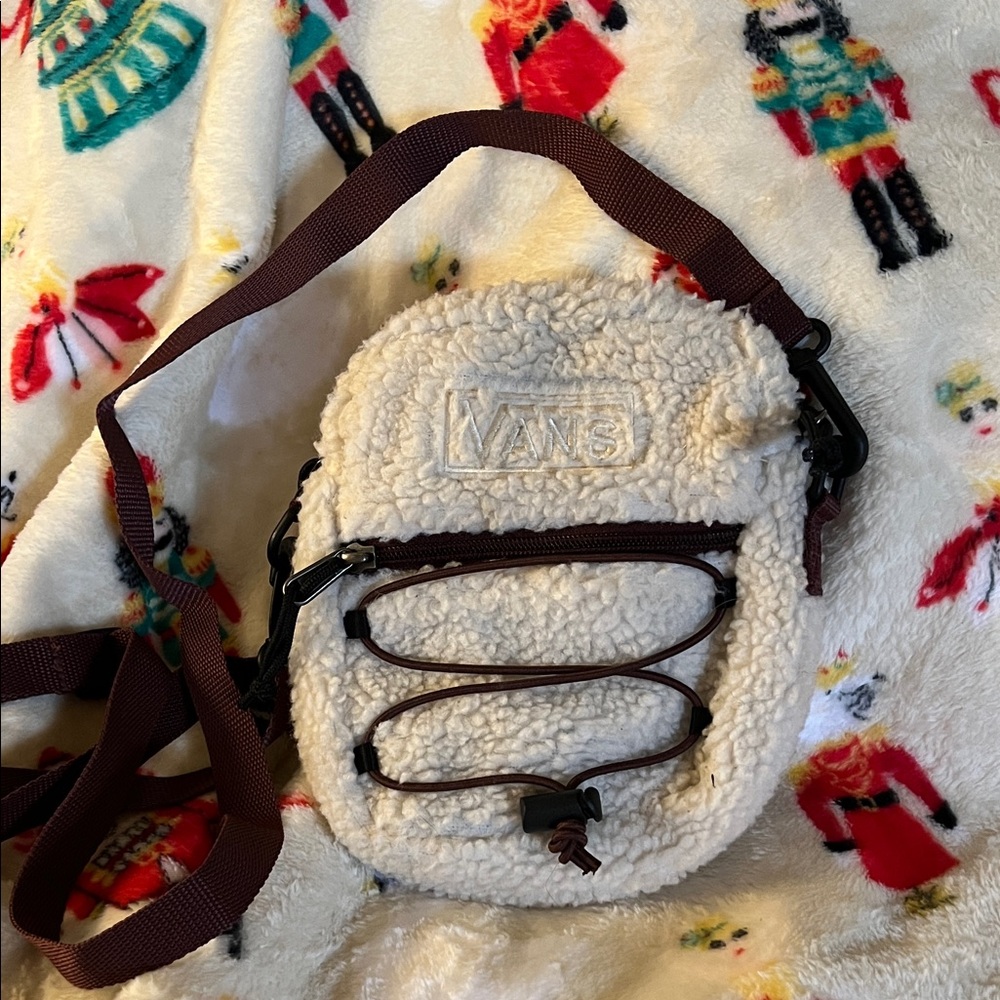 Vans Cream and Brown Sherpa Crossbody Bag